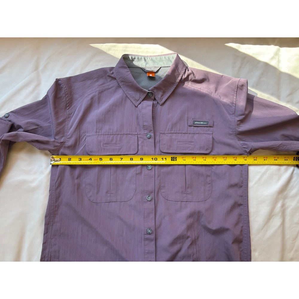 Eddie Bauer Travex Womens Small Purple Ripstop Vented Hiking Shirt Long Sleeve - Picture 4 of 6